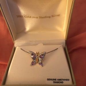 New purple butterfly necklace